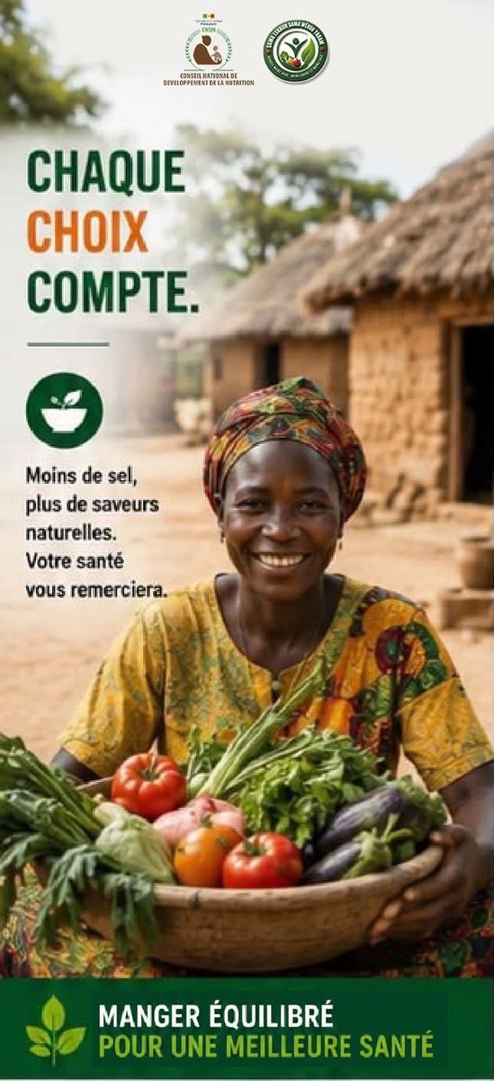 senenutrition's tweet photo. 📌 Chaque choix compte. Chaque bouchée aussi.

🧂 Moins de sel.
🍬 Moins de sucre.
🫒 Moins de gras.

Pour préserver notre santé aujourd’hui et demain. Avec le CNDN, faisons de la bonne alimentation un réflexe !

#SamaLekkiinSamaWerguYaram #MoinsSalé #MoinsSucré #MoinsGras #CNDN https://t.co/TANhtWYkIh