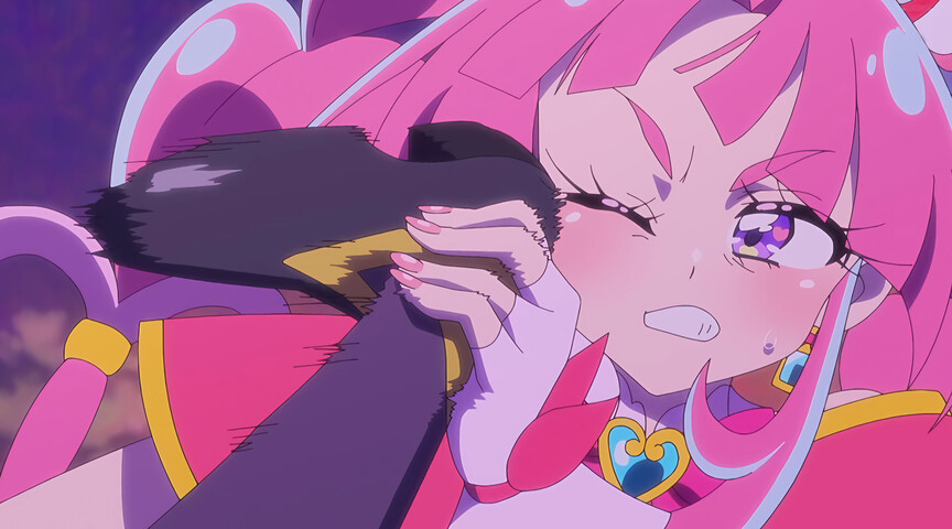 CUREMILKY_LALA's tweet photo. これまで執拗に小林の顔を狙って蹴りまくってたアルカナ・シャドウが元カノから蹴られる因果応報っぷり、テレビの前の幼女たちがどんな顔して眺めてたのかすごく気になるルン。 https://t.co/Hh5DaXkRm8