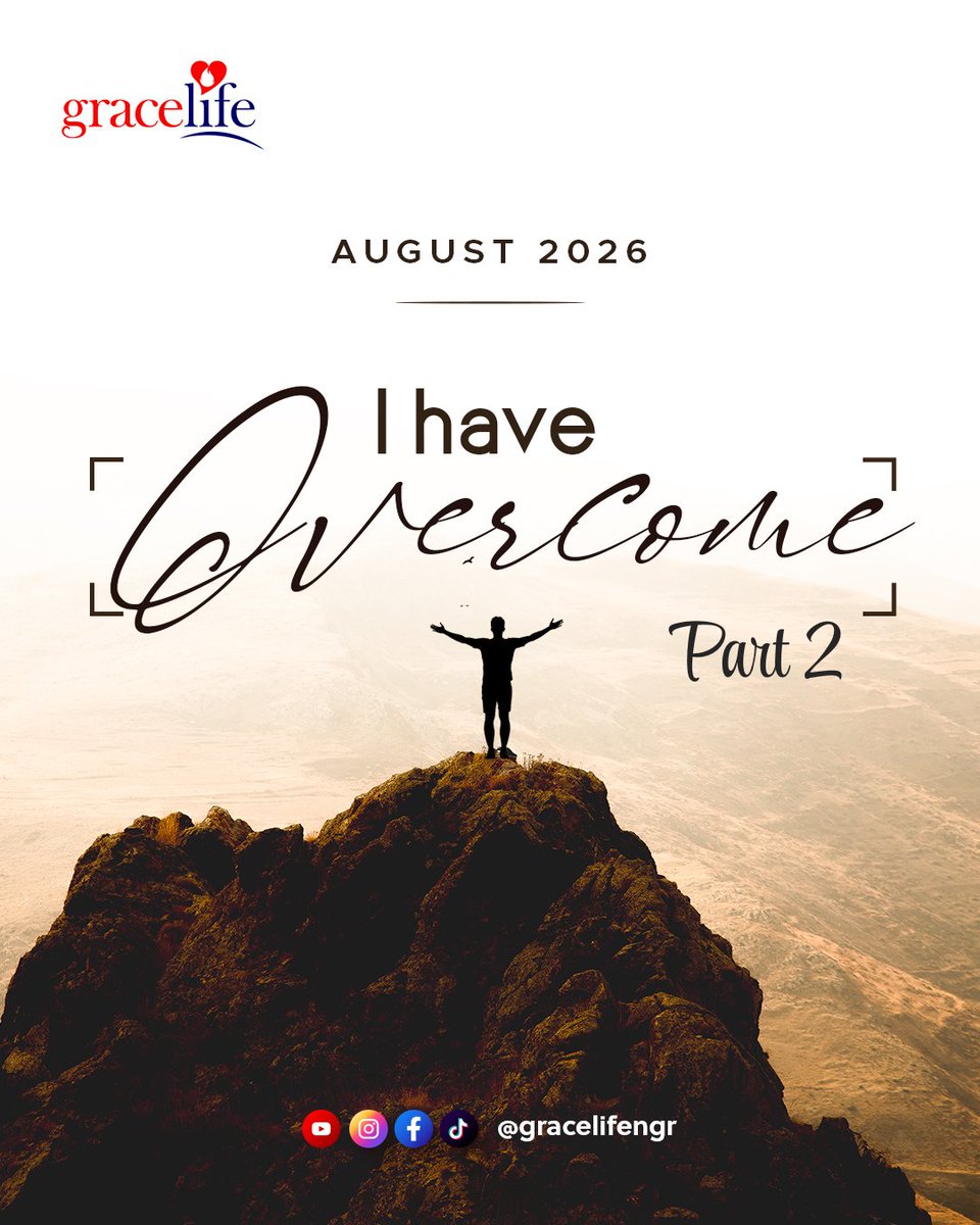 gracelifengr's tweet photo. You are not trying to become an overcomer. In Christ, you have overcome.
Join us TODAY for Part 2 of “I Have Overcome” at Epiphany 5:15 PM (WAT) | YouTube @gracelifengr.
Come and discover the reality of the victory we have in Christ.
#GraceLife #Epiphany #IHaveOvercome https://t.co/QCWv0YKnwy
