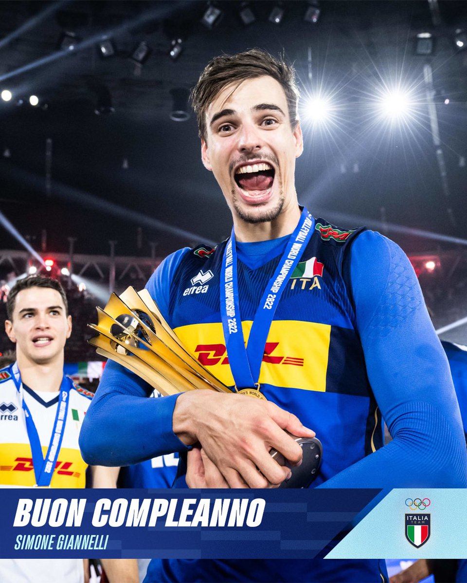 ItaliaTeam_it's tweet photo. Oggi si festeggia in casa Italia Team! 💙🎉
Tanti auguri ai nostri Lorenzo Zazzeri e Simone Giannelli! 🇮🇹🎂
Facciamo sentire tutto il nostro affetto nei commenti! 🫶🥳
#ItaliaTeam #HappyBDay #ClubOlimpico @LorenzoZazzeri @Gian__9 @FINOfficial_ @Federvolley https://t.co/BmCmD8R3lQ