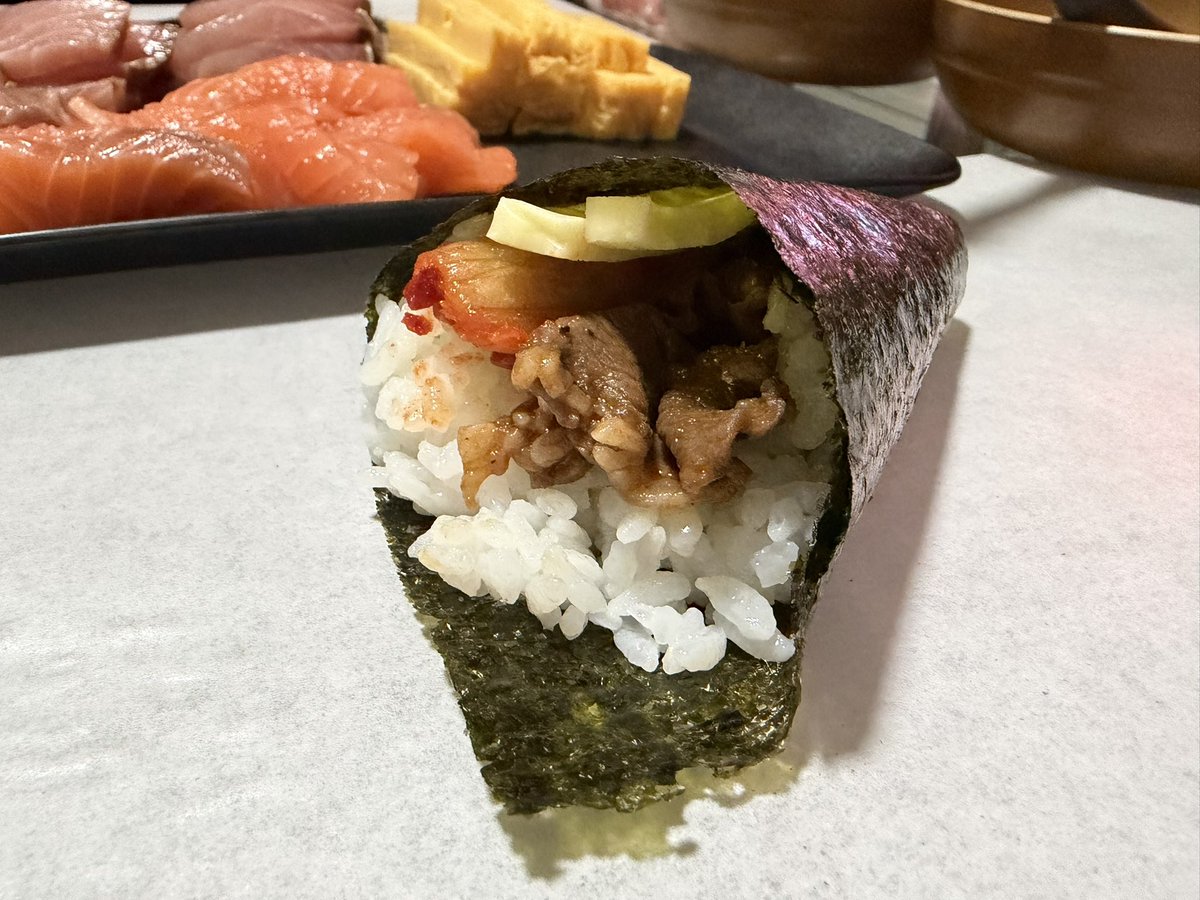 tapachann's tweet photo. 手巻き寿司ぱーちー✨ https://t.co/mcYxSx8FX3
