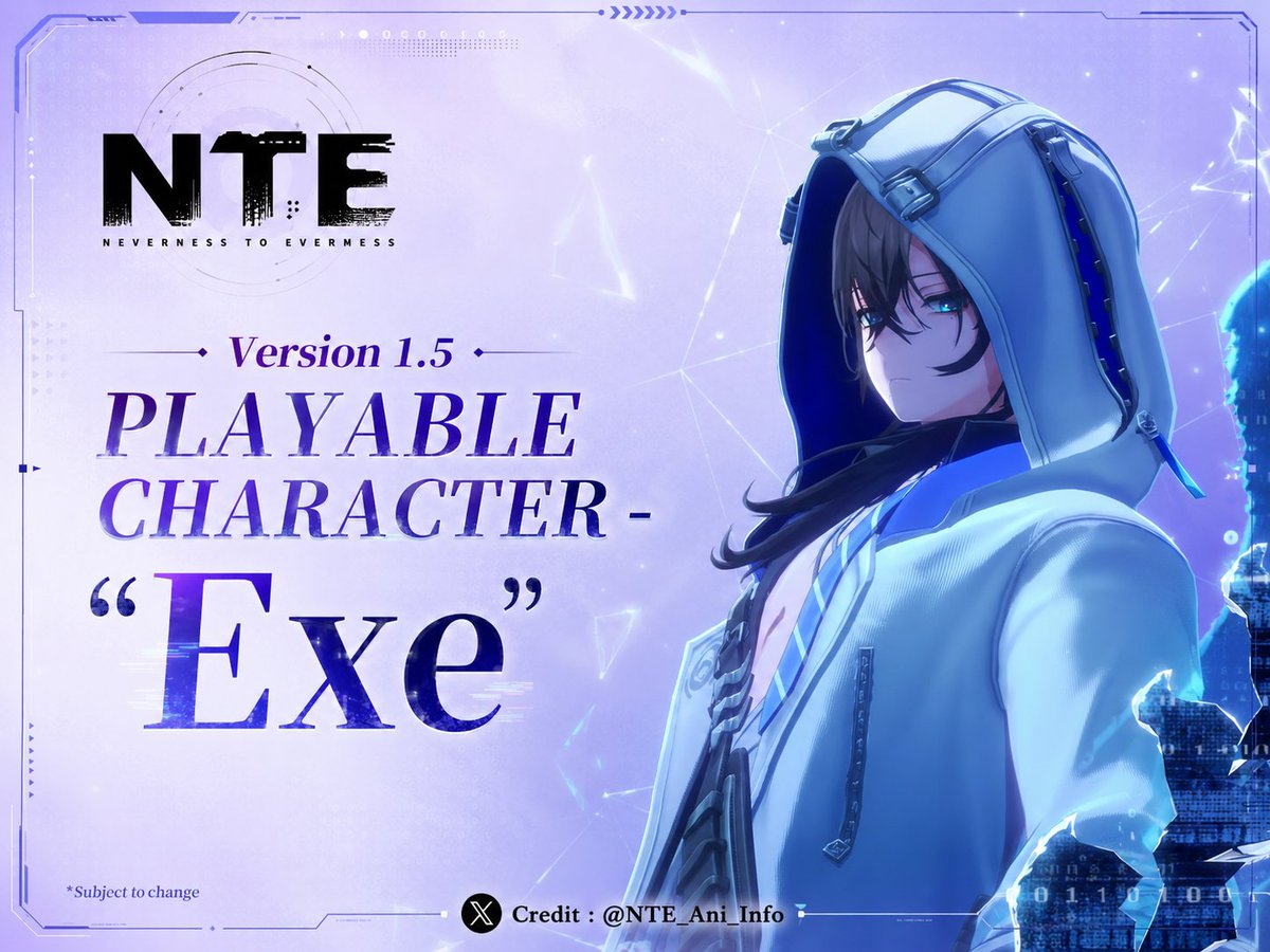 NTE_Ani_Info's tweet photo. NTE Version 1.5 — Exe is set to become playable!

The Captain of ETD-6  will join the roster of playable characters in v1.5!

Are you planning to pull for him?

C : Seele (STC)

#NTE https://t.co/nOhrffK1oU