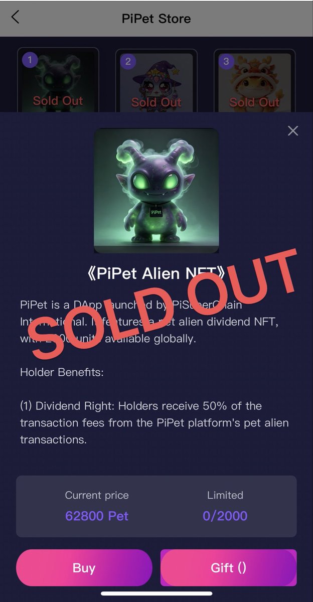 PiSuperChain's tweet photo. 🔥 Battle Report | Sold Out in 2 Minutes! PiPet NFT Tops the Charts!

open https://t.co/An87SE3zcc or https://t.co/5rM0DqBgxZ with pi browser to join PiPet

⏱️ Cleared Out in Just 120 Seconds! Millions of concurrent requests verify our top-tier momentum. The PiPet Alien Dividend NFT sale has concluded with a spectacular finish!

🏆 #1 on the Staking Leaderboard — Strength Forges Consensus!
Why such explosive demand? Because PiPet firmly holds the #1 spot on the Pi Mainnet Ecosystem Staking Leaderboard! Massive community scale + exceptional user activity = unmatched ecosystem value. The market has delivered the ultimate rebuttal to skeptics through real, undeniable purchase data! Every single NFT is your rare ticket to lock in the top-ranked ecosystem’s dividends! 🚀

🎁 Missed Out? No Regrets!
Exclusive perks are being fast-tracked as ecosystem momentum continues to soar!
👉 Stay glued to our official channels — more surprise benefits are about to drop. Get ready to secure your share of the next wave of rewards! 🌕🔐

@PiSuperChain @anderson_ninna @PiNetworkAL @PiCoreTeam @PiNewsMedia @BSCNews @PiNewsZone @PiQueenMeta @NEWS_Pii @CoreNews_2 @pkhr2013 @taekwonpig_ @okx @nkokkalis @Chengdiao @coffeedosa @PiCoreGroup @PiPioneersX @ZiyangPi @WoodyLightyearx @PlayCiDi @openmind_agi @hackapreneur @okere_eberechi @dorisyincpa
#Pi #PiNetwork2025 #PiPet  #NFT #Crypto