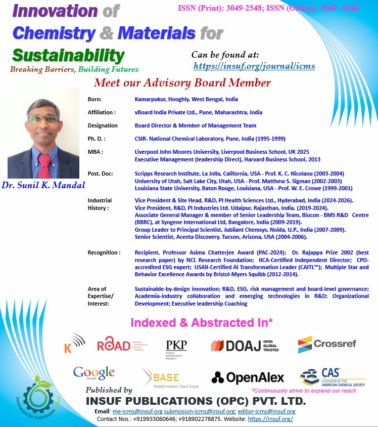 insuf_icms's tweet photo. 🎉 Welcome Dr. Mandal, to #AdvisoryBoardMember of #ICMS, effective 10 Aug 2026!
Global #RAndD expertise across #Pharmaceuticals, #Agrochemicals &amp; #CROCDMO will reinforce #ICMS innovation and industry engagement
🔗 https://t.co/eCfzInolFL
#ScrippsAlumni #Sustainability #Innovation https://t.co/MpRTS49VeP
