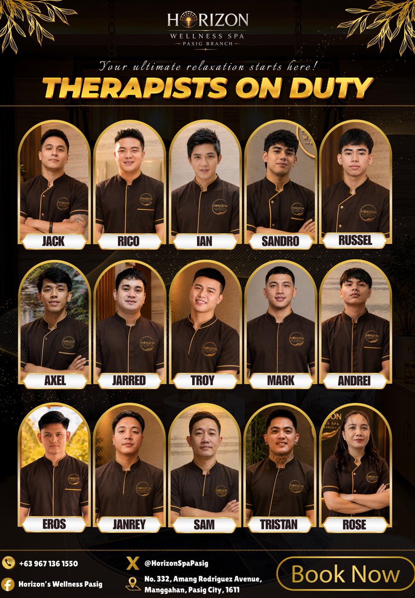 HorizonSpaPasig's tweet photo. 🌧️ Rainy Sunday, Perfect Time to Relax! 💛

End your weekend with a well-deserved escape! 💆‍♂️✨

🎉 25% OFF on:
💆‍♂️ Ultimate Massage
🌙 Twilight Massage
✨ Celestial Massage

🙌 Our therapists on duty are ready to serve you at Horizon Wellness Spa Pasig!

📲 Book your Sunday session today! 🌿