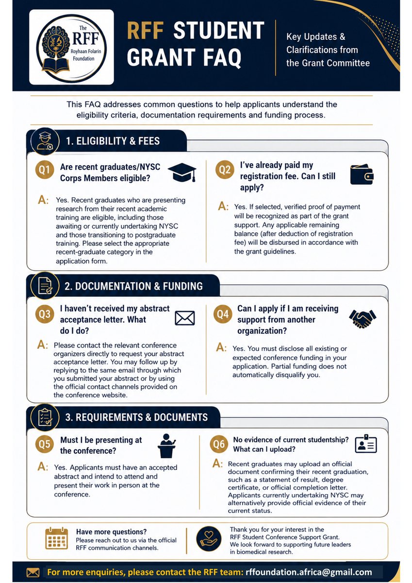 RFFoundatin's tweet photo. 📢 Quick Update on the RFF Student Grant FAQ:

Thank you for the incredible response to our grant call! 

To ensure a smooth process, our committee has compiled answers to your most frequent questions https://t.co/ajHxu2vUGQ