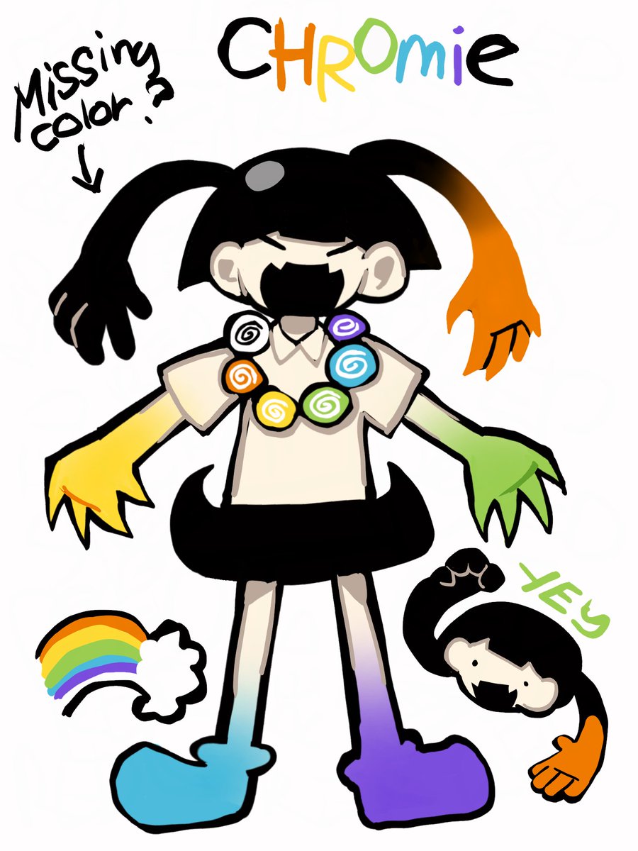 Nekoshark_'s tweet photo. Meet chromie! An AU version of monoko :D
She is a "colorful" friend who wishes to have all the colors she desires!! she seems to be missing one tho.. 

(Starting a new yume nikki au) 

#yumenikki #ゆめにっき https://t.co/Cw9BXaA2Lm