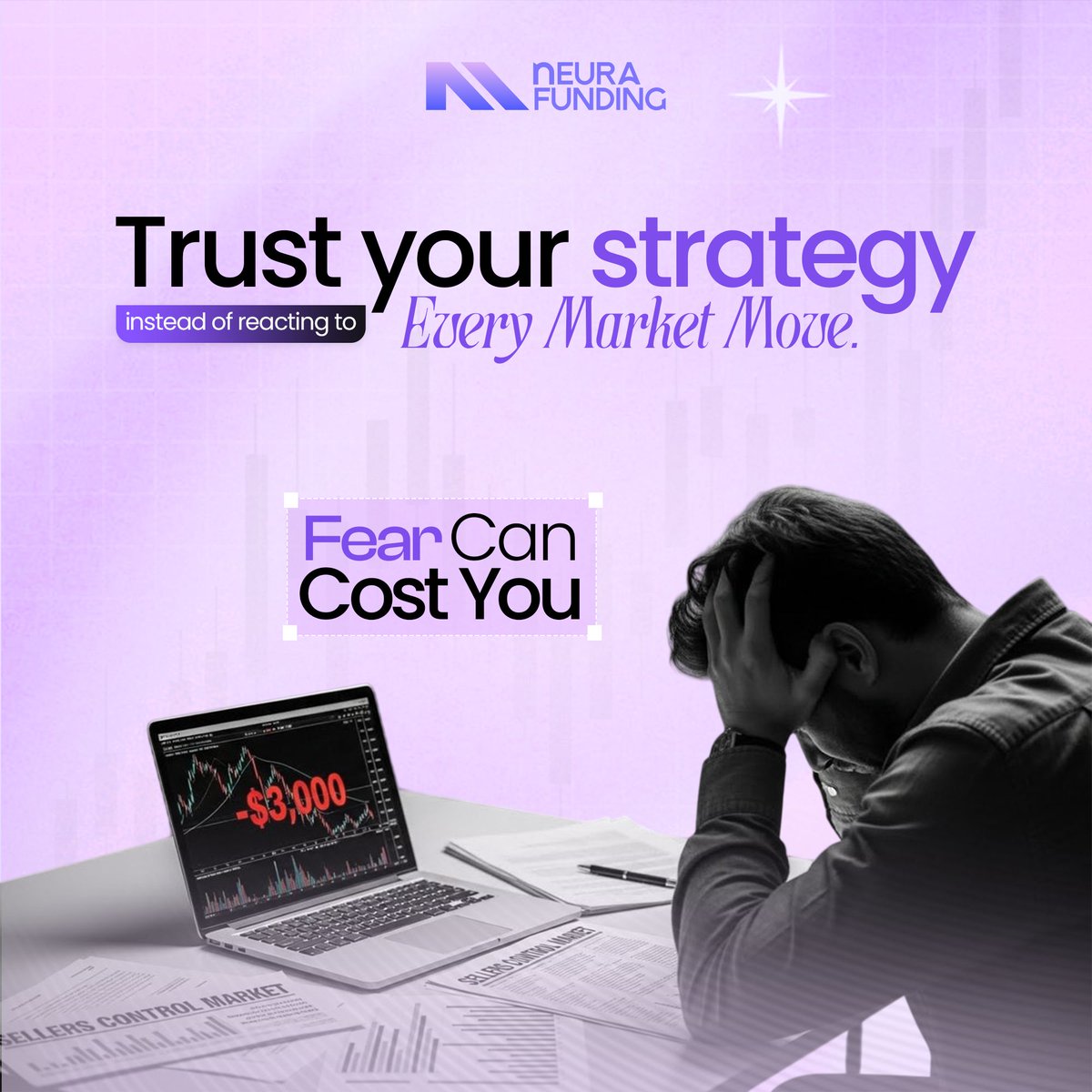 Neurafunding's tweet photo. Fear can cost you more than a losing trade.

When emotions take over, traders often abandon their strategy and react to every market move.

Trust your plan. Manage your risk. Stay disciplined.

Trade the strategy—not the fear. 

#NeuraFunding #TradingPsychology #ForexTrading #TradingMindset