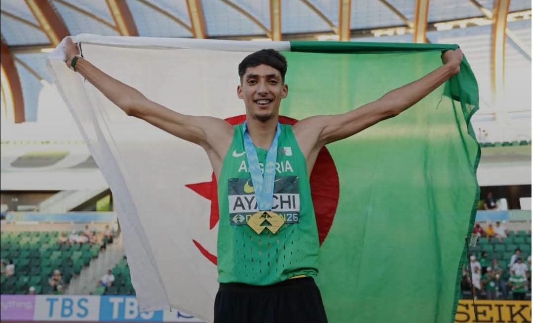 derradjihafid's tweet photo. 🇩🇿🏆 بطولة العالم لألعاب القوى لأقل من 20 سنة – أوريغون 2026
ألف ألف مبروك لولدنا يونس عايشي تتويجه بطلا للعالم في منافسات القفز العالي، بعد تحقيقه قفزة رائعة بلغت 2 متر و21 سنتيمترًا. 🥇🇩🇿
إنجاز مشرف يرفع الراية الجزائرية عاليا في سماء العالمية، ويؤكد أن الجزائر تزخر بمواهب شابة قادرة على التألق وكتابة التاريخ. 👏❤️
ألف مبروك يونس…  والقادم أجمل بإذن الله! 🇩🇿💚
فخر الجزائر وأمل ألعاب القوى.