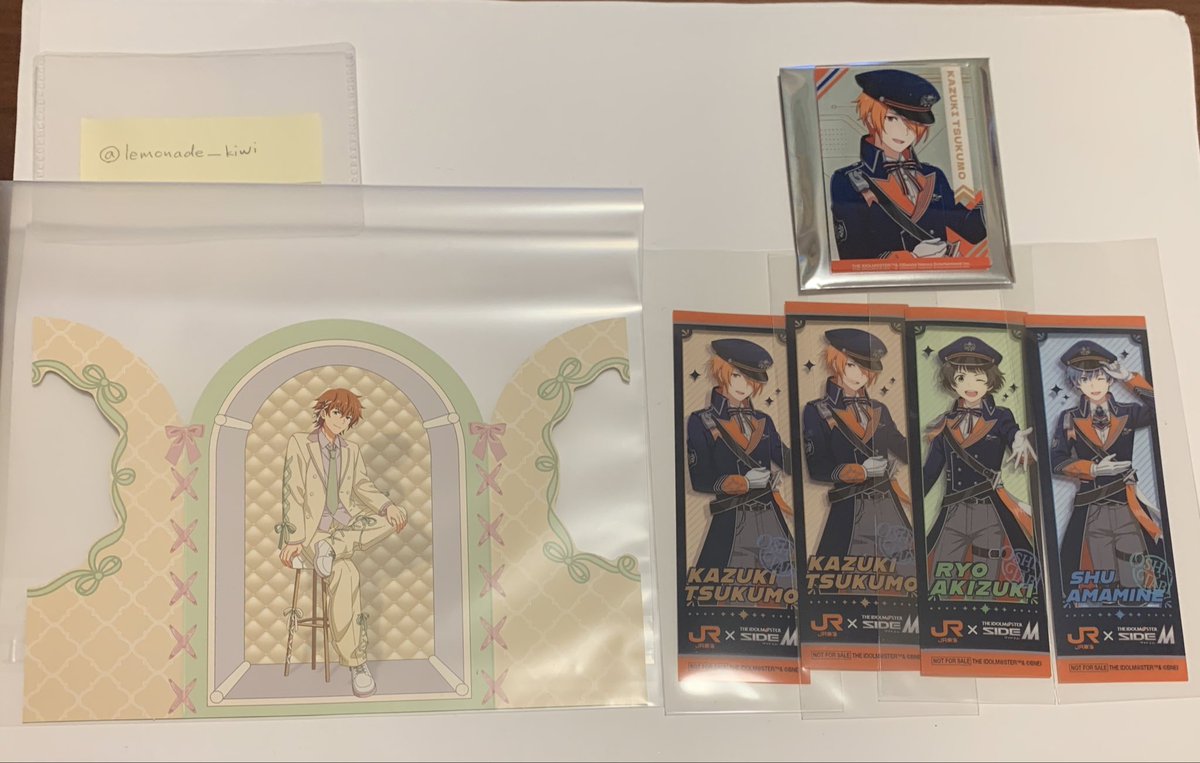 lemonade__kiwi's tweet photo. 【交換/譲渡】 SideM 旅マス でらます マンガ展 推し旅 特典

アクリルカード
譲) 一希
求)定価 or 鋭心

しおり
譲) 涼 一希 秀
求) 鋭心
涼/一希1 はマンガ展求の類との交換も可

マンガ展 特典
譲) 春名
求) 類

都内orイベント手渡しのみ
固定手渡し可能日or要相談
お気軽にお声がけください https://t.co/ywQSLGmej3