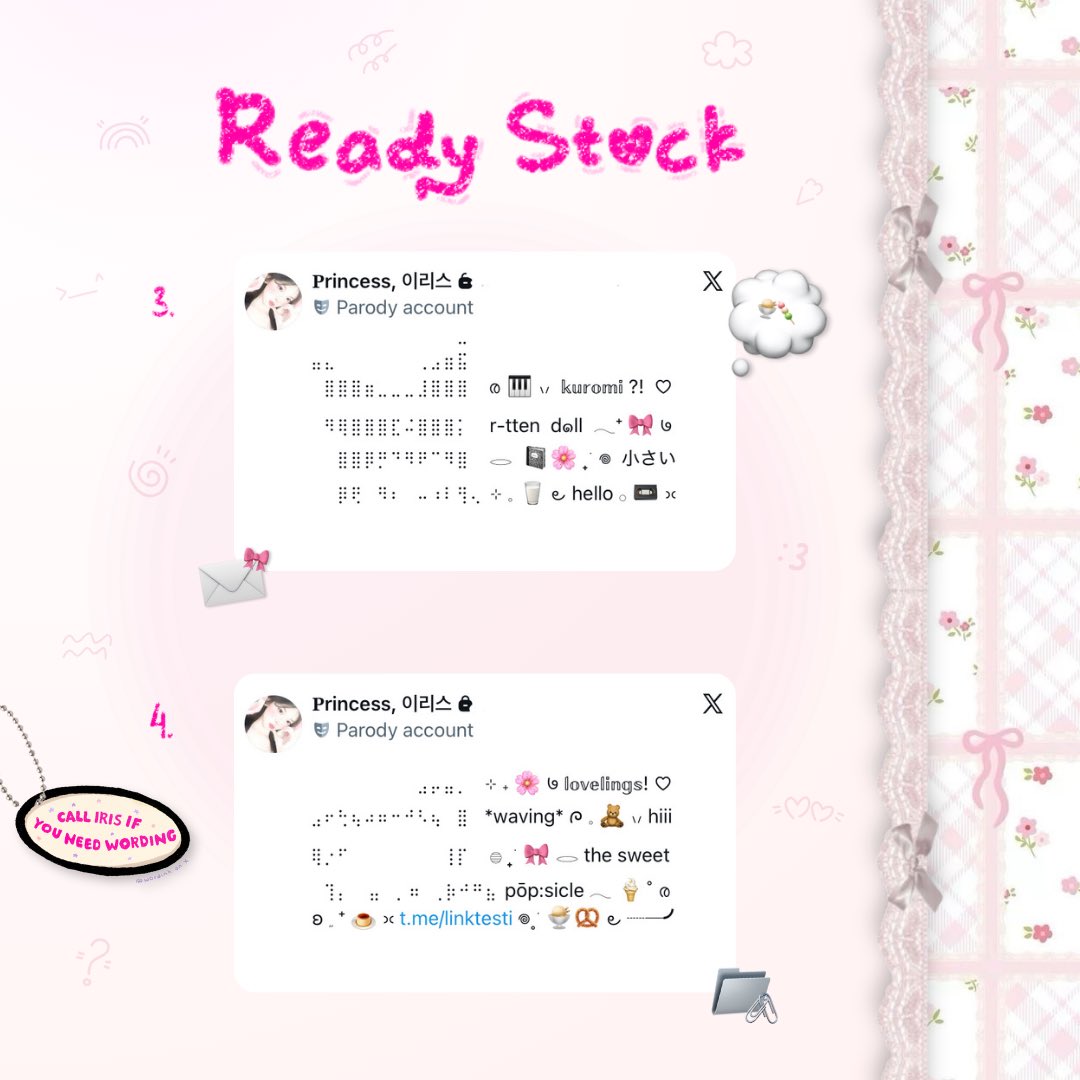 wordinh's tweet photo. ⠀
𝘩𝘦𝘭𝘱 retweet 𝘥𝘦𝘢𝘳  ♡%

🎀🥛  freshly made  ..  < PINNED WORDING >  🌸  hanya dengan 5.500 koin aja kamu udah dapet pinned imut!  🍧  scrollie kebawah 'tuk cek koleksi lainnya  💌

t  :  #bealanja rs ready stock https://t.co/Gdkg4Goz1Z