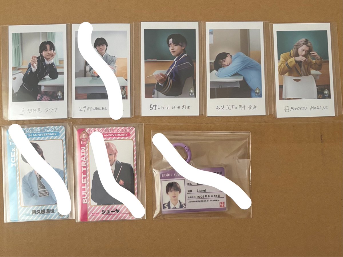 pxzxbs's tweet photo. EBiDAN THE LIVE 2026 15th Anniversary
エビライ ミニフォト カード 交換

【譲】画像 タクヤ、武田創世、筒井俊旭、MORRIE、

【求】SHOOT、古川毅(右、後、前)、長野凌大(後、右、左)

郵送にて交換希望。
お気軽にお声掛けください。

 #EBiDAN  #EBiDAN交換 https://t.co/hAJHdRAhV8
