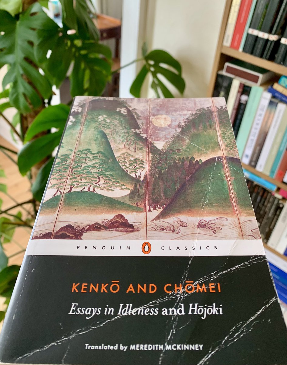 DrDavidVernon's tweet photo. Japanese medieval marvels: Chōmei’s life as a hermit and Kenkō’s hundreds of delirious anecdotes (on everything from sake — ‘life’s medicine’ — to the strange pleasure of visiting temples at night). Can’t recommend enough. https://t.co/BRi6ezke9u