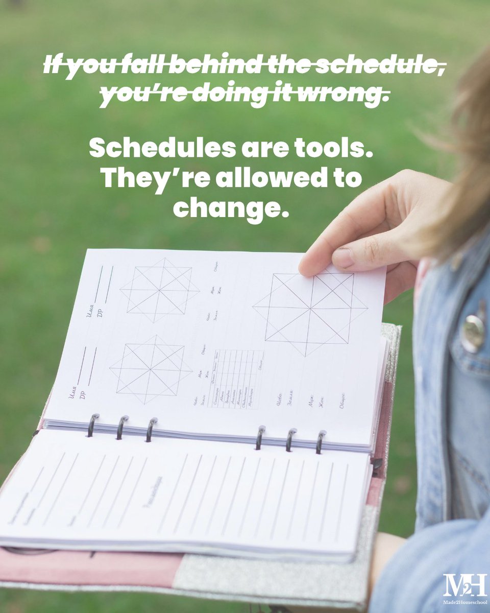 made2homeschool's tweet photo. Behind on the schedule? Welcome to homeschool life! 😄

Plans shift. Kids need breaks. Some days just go sideways.
Good news… you’re still doing it right.
Tweak the plan and keep moving.
Want help building a rhythm that actually flexes with real life? Come join us! https://t.co/qXFN1vtfd7