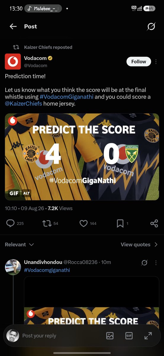Masecha_'s tweet photo. @Vodacom @KaizerChiefs #vodacomgiganathi https://t.co/cOiuM1wjpT