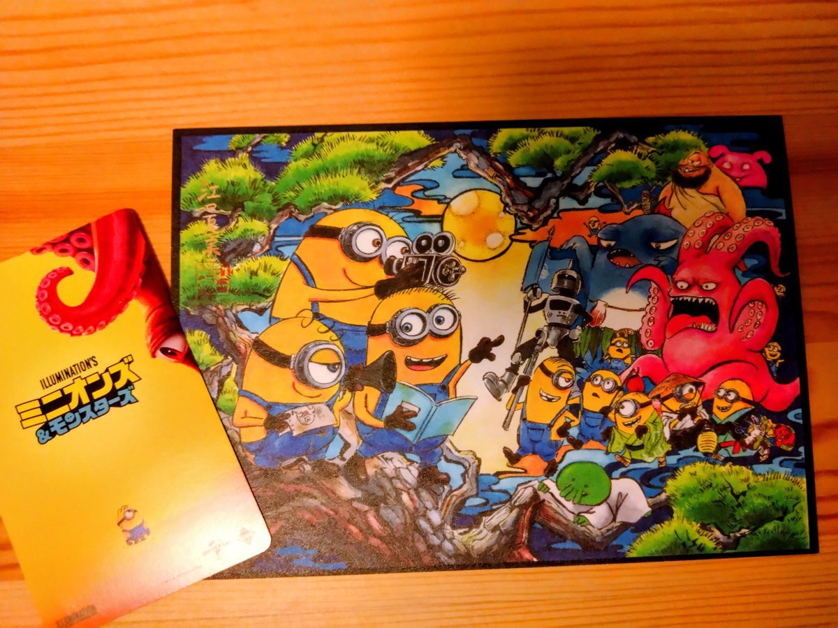 go_tamo's tweet photo. ミニオンズの映画観てきたよ。モンスター映画と思って行ったけどむしろ映画映画でした。映画ネタが多くてにやにやしつつミニオンズらしい笑いもあって楽しかったです https://t.co/RJE9SGYWhO