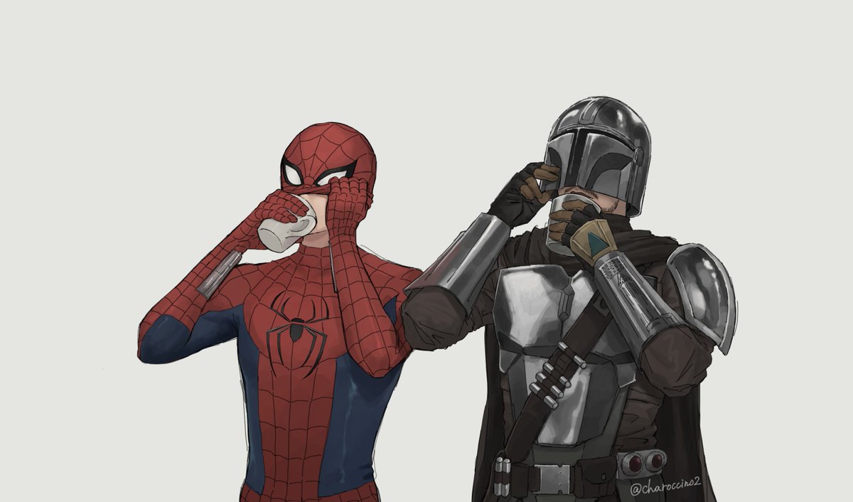 charoccino2's tweet photo. スパイダーマンとマンダロリアン☕️ https://t.co/QSlkRf1UZ9