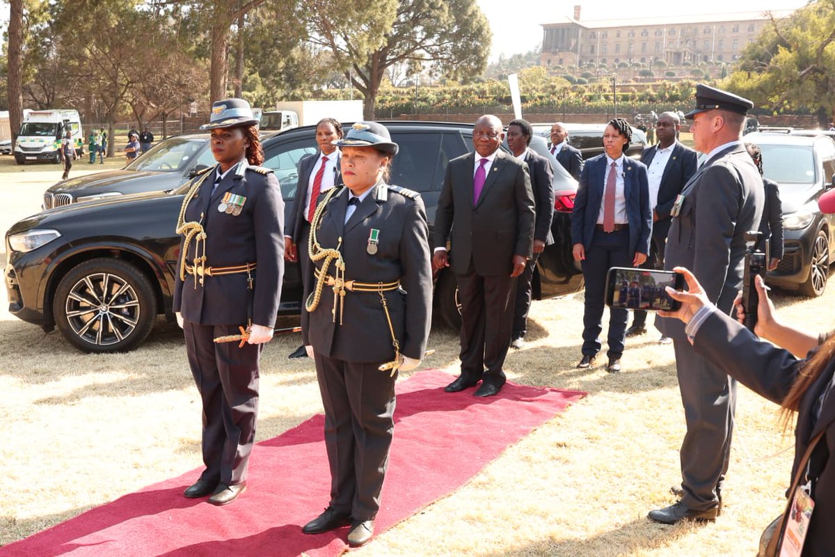 PresidencyZA's tweet photo. 70 Years of Women’s Power

[IN PICS]: President @CyrilRamaphosa arrives at the Union Buildings in Tshwane for the 2026 National Women’s Day Commemoration, marking 70 years since the historic 1956 Women’s March.

The commemoration is held under the theme, “Empowered Women Empower Nations”, honouring the courage and sacrifice of the women of 1956 and their enduring contribution to South Africa’s journey towards equality and women’s empowerment.

#WomensDay