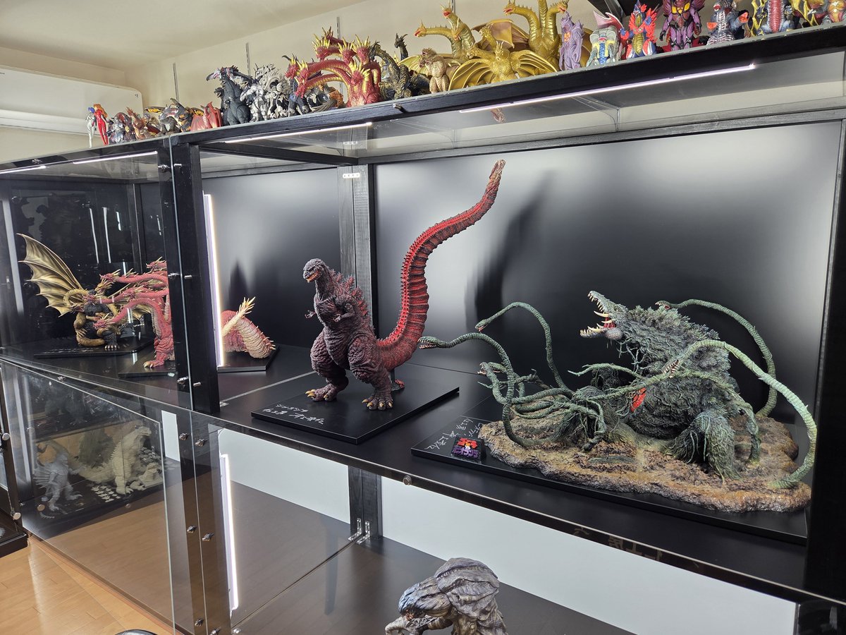 Leichardti's tweet photo. シン・ゴジラをケースに入れるとこんな感じです！
相当デカイですww https://t.co/31IiEY28bd