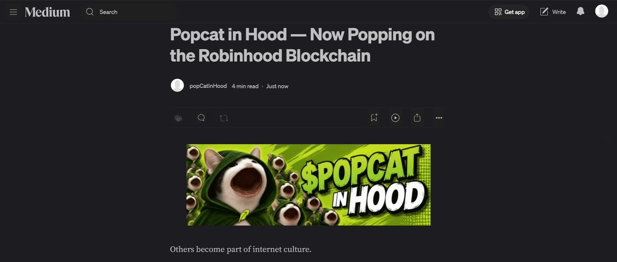 popcatinhoodrh's tweet photo. The story of Popcat in Hood is now live on Medium Article. 🐱💚

https://t.co/c0jfSjQ0Ke

#POPCAT #POPCATINHOOD #ROBINHOOD https://t.co/br6lTFpCsw