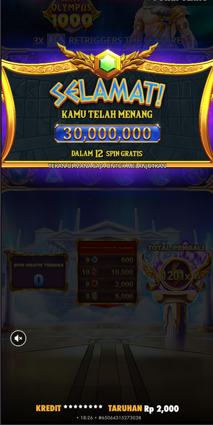 maxwinsultpro's tweet photo. game : gates of olympus 1000
winner : Rp 30.000.000 (maxwin)
betting : Rp 3.000
link : https://t.co/DrRwRfTmkq https://t.co/SfmfKeC97J