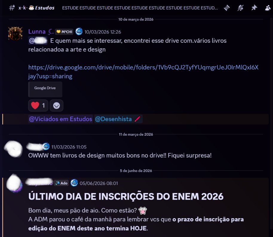 Inlladrys's tweet photo. @RobertoMiura4 @Tia_Marocas Bem por ai... Enquanto o povo fala umas merda, no meu server tem esse canal aqui de Estudos: https://t.co/F9m2L1H1V4