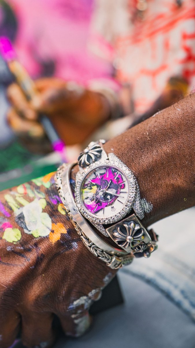 SPJewelers's tweet photo. Art for art- Nyree Arts X Chrome Hearts Rolex 🖌️🎨 https://t.co/JqeCTHBuS1