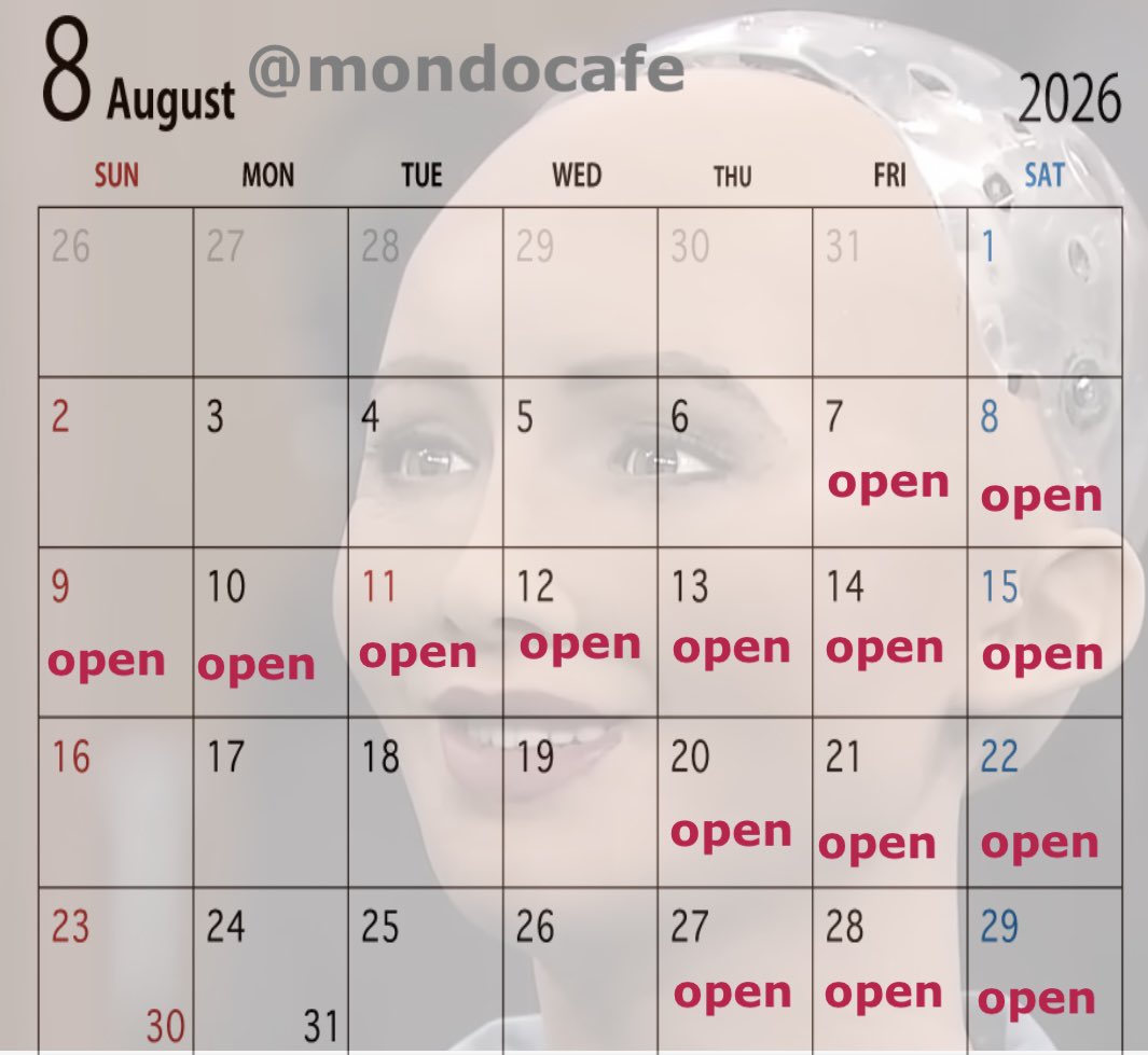 mondocafeAOR's tweet photo. ☆☆☆☆☆☆
☆☆☆☆☆☆

人生ダダ漏れ　チョリース💕

2026  8/12  wed
" loaf " @mondocafe

20:32 open
Free charge

Djs
Gog
Hirotak
Naruchi
ichimatsumoto https://t.co/0VQ8i6oC4C