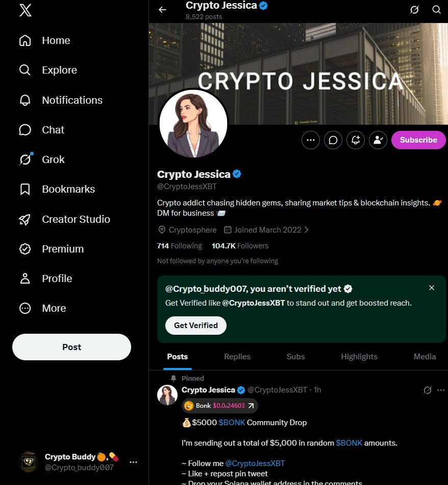 Crypto_buddy007's tweet photo. @CryptoJessXBT @bonk_inu done
4k23DgrBZu9a79hchvqecfEggHcGFvTv3f8d4Zu6ftvP https://t.co/4IZfIFGGvf
