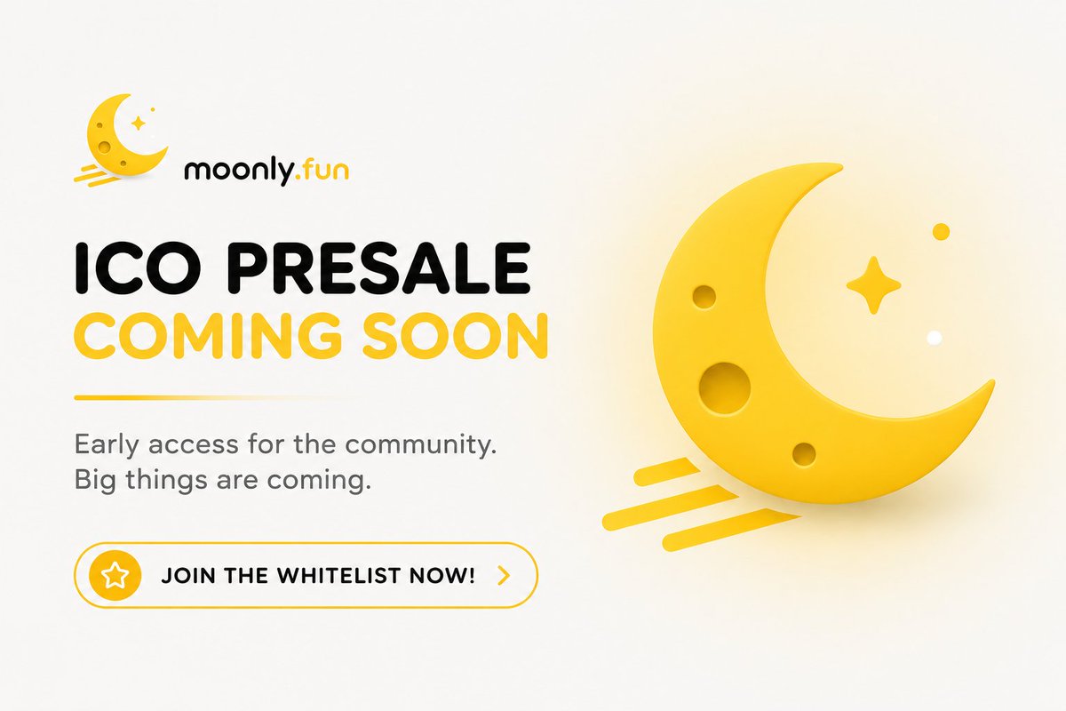 moonlydotfun's tweet photo. MOONLY  ICO PRESALE IS COMING SOON! 🚀
The early days start now
👉 Join the whitelist:  https://t.co/aJ2N1fxnOq

Drop your solana address
Like &amp; retweet and claim airdrop https://t.co/iEfn2ze2l8