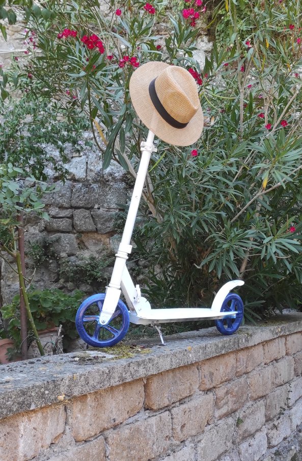 SunflowerPact's tweet photo. Me and Claudio found an old rusty scooter during last christmas.
We got excited and took it home thinking about coloring it and putting flowers on it and putting outside the house then we forgot about it.
I finished it in his honor and memory... https://t.co/VZBZPwRU8k