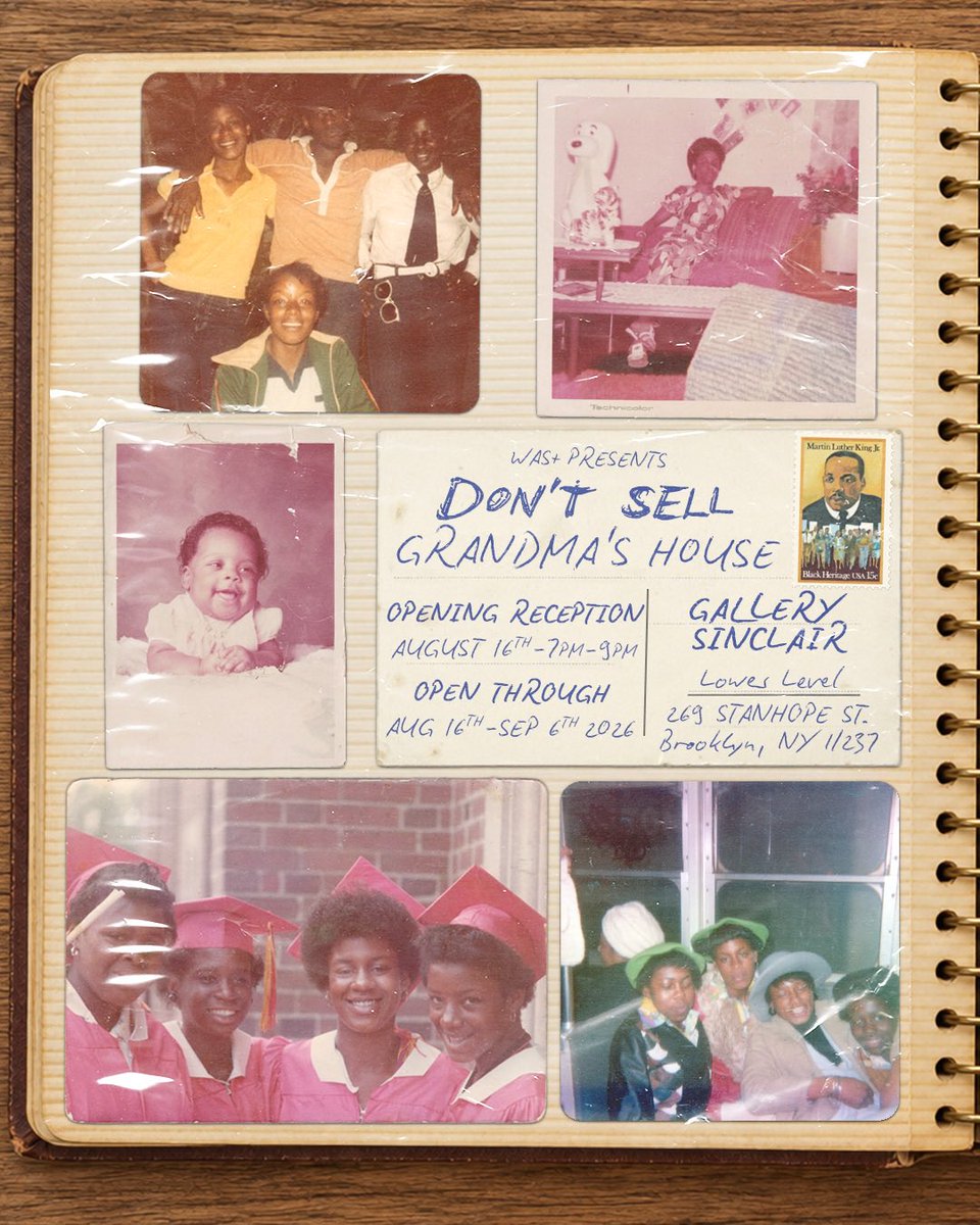 DrinkSolaPop's tweet photo. "Don't Sell Grandma's House" is immersive exhibition by Whaffle, Andre, and I where we turn Gallery Sinclair to a 1960s/70s living room with an archival library of Black and NYC history. It will run from 8/16-9/6 at Gallery Sinclair. RSVP for opening: https://t.co/vEKjzvw1qP https://t.co/VVtnxmVmME