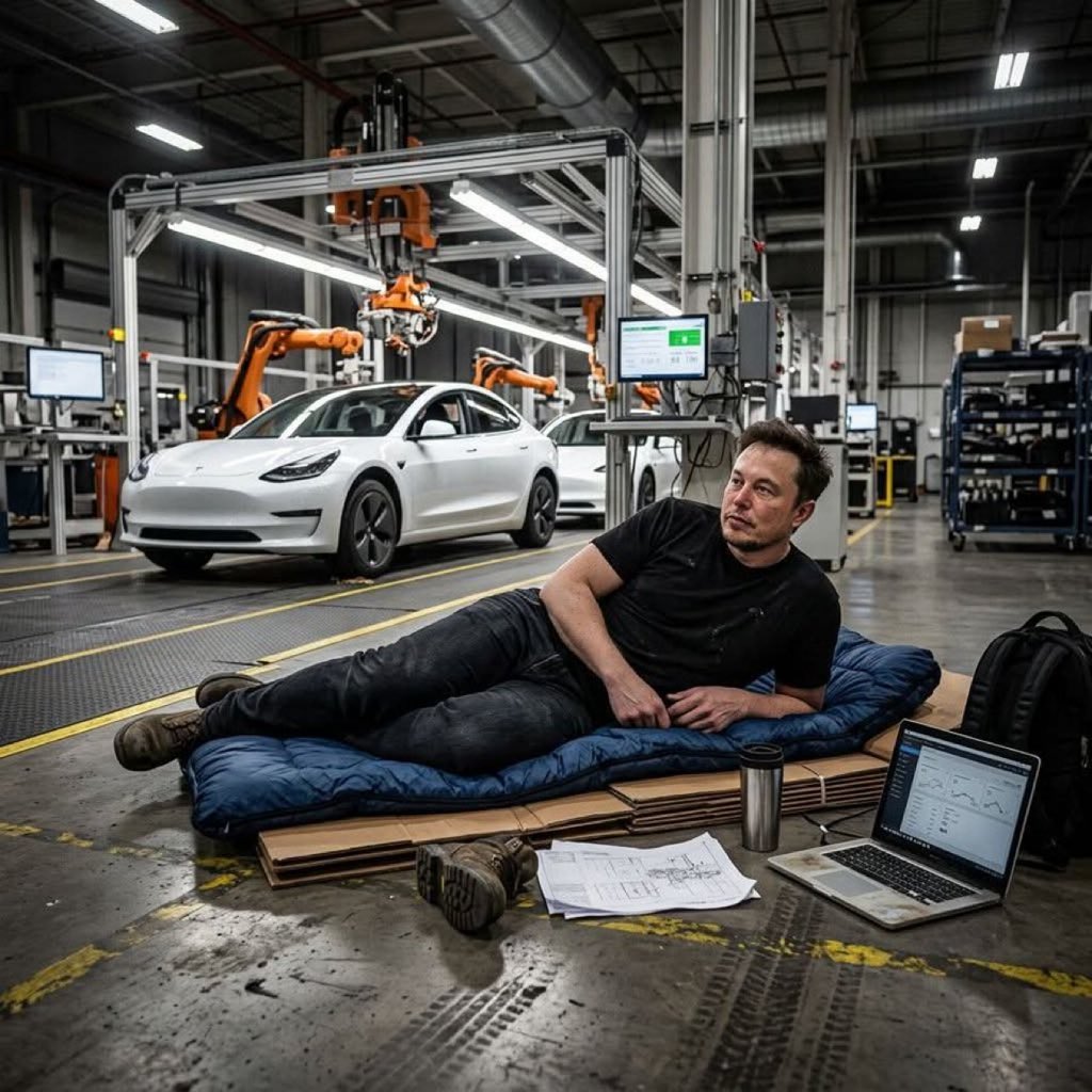 ReeveMusk1310's tweet photo. 🛏️ Would you sleep overnight in a Tesla factory if Elon Musk offered you $10,000? 💰

A) Absolutely! 😎
B) Only for $100K 💵
C) No chance 🙅
D) Depends on the mattress 😂 https://t.co/FSfEUIQZiJ