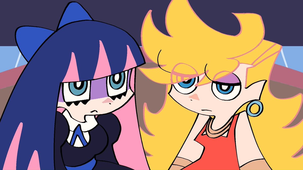 redpanzee1's tweet photo. sometimes 
I get frustrated looking at how I draw both panty and stocking INCONSISTENTLY especially for ONE video </3 https://t.co/m1T2IUTav6