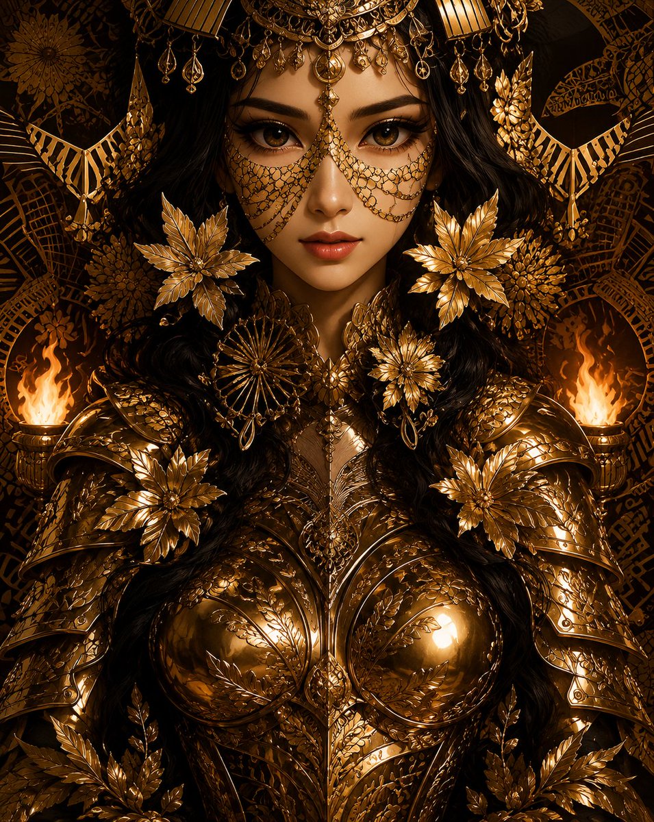 Cuulco's tweet photo. CuulArt  collection of unique 1/1 digital art pieces: jeweled portraits, gothic warriors, mirrored reliquary masks &amp; radiant gold-armored guardians.
Explore the full collection:
 https://t.co/ZZgiVvyHUb
#NFT #NFTCommunity #CryptoArt #DigitalArt #GothicArt #NFTCollection #OpenSea https://t.co/k3EvAJbj6h