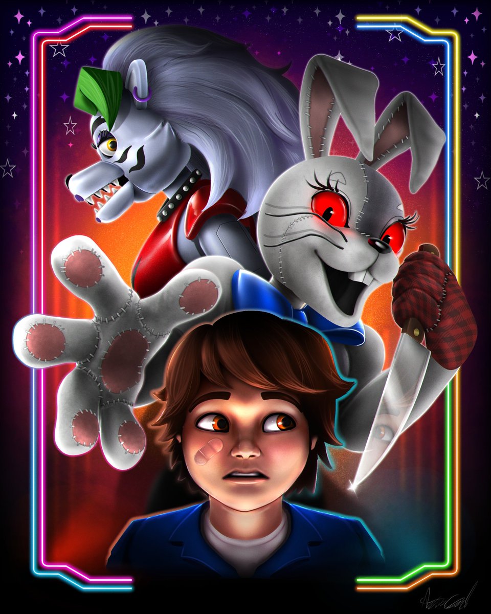 Martholio's tweet photo. 📣 NEW PRINT ALERT! 📣

The amazing @thewebsurfer97 made this epic new trio print, debuting at the @StreamilyLive signing w/ @darbiw on 22 Aug!!!

(Note: this has nothing to do with recent FNAF announcements, timing is coincidental🙏)

Check it out on https://t.co/6iPj3fDAVd now! https://t.co/bEaqbvJVGy