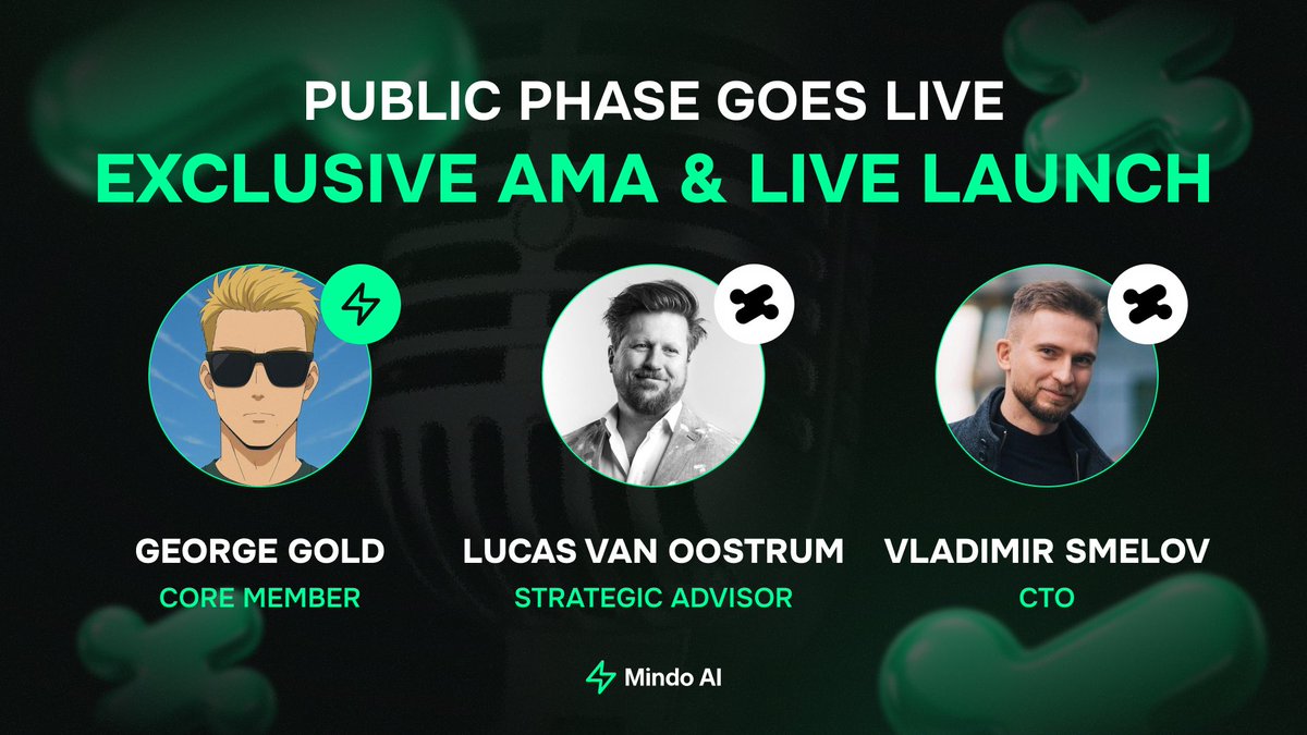 MindoAI's tweet photo. 🎙️MindoAI × Konnex Twitter Space

“Robotics, Physical AI, the future machine economy & Konnex KOLpad Public Phase Live Launch”

We’ll cover:

-> The next wave of robotics & Physical AI
-> What Konnex is building and how it works
-> Konnex progress, vision & roadmap
-> MindoAI × Konnex KOLpad

And there’s more:

The Konnex KOLpad Public Phase will officially OPEN LIVE during the AMA!

📅 Date: August 10
⏰ Time: 4 PM UTC
📍 X Space: https://t.co/TZf3QG3bHY

Speakers:

George Gold, Core Member @MindoAI
Lucas Van Oostrum, Strategic Advisor @konnex_world
Vladimir Smelov, CTO @konnex_world

Have a question? Drop it in the comments in advance and we’ll try to answer it during the AMA

🔔 Set your reminder for tomorrow and don’t miss the live launch!