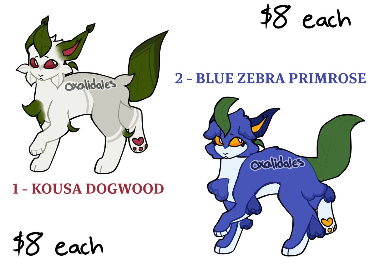 oxaliidales's tweet photo. leafeon (#pokemon) adopts batch! available from my k0fi!
based on real plants!
other two + link in replies🌿 https://t.co/C9tua5Cc8r