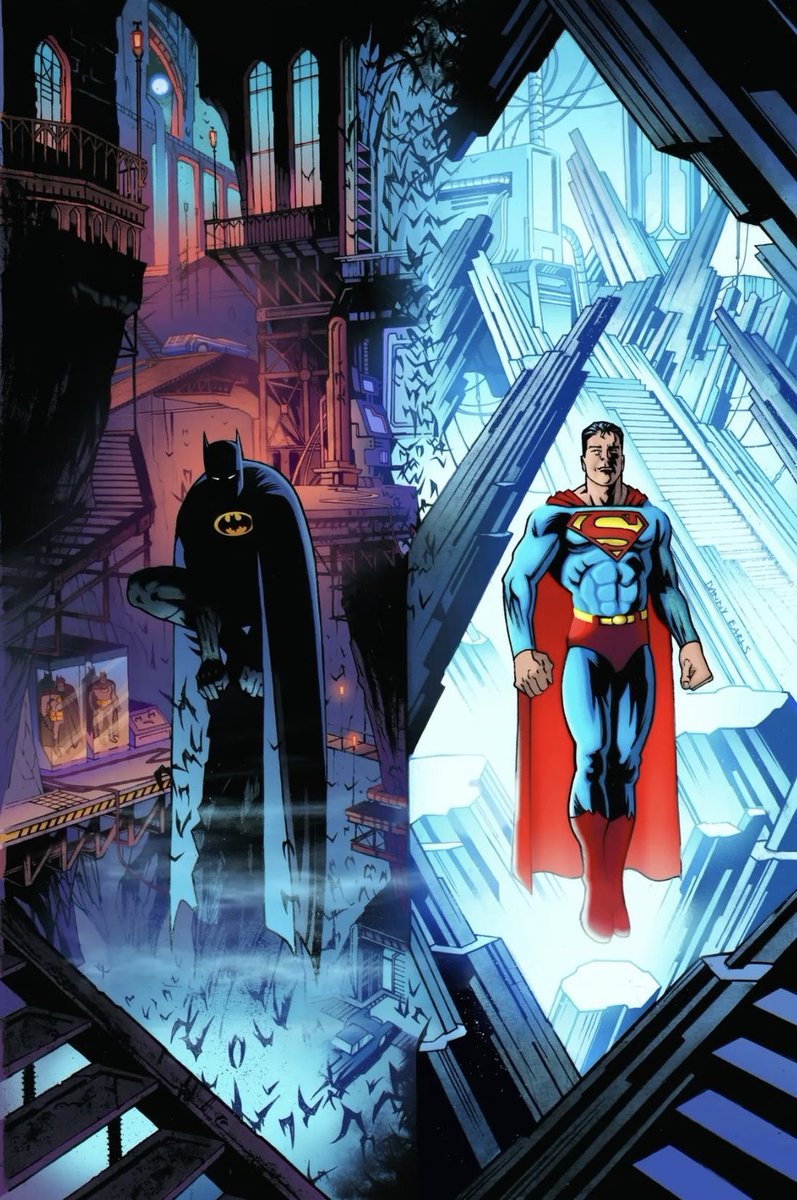 batsignal1939's tweet photo. Batman and Superman by Danny Earls, 2024. https://t.co/H0CcFo4CTE