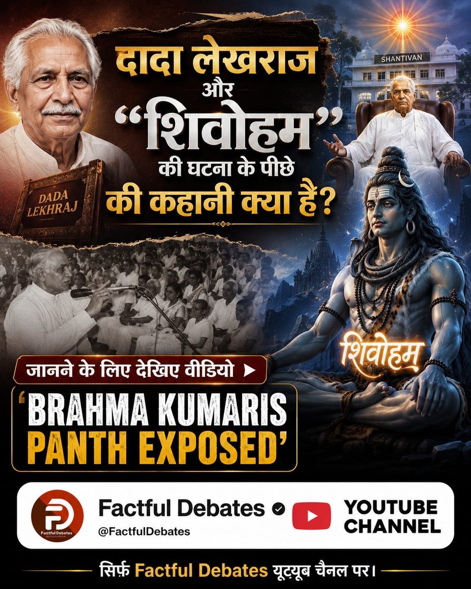 sheetal037's tweet photo. #ब्रह्माकुमारीपंथ_का_पर्दाफाश Questions arise whether the Brahma Kumaris sect is influenced by spirits.

Q To discover the entire truth, watch the video titled

'BRAHMA KUMARIS PANTH EXPOSED'

available exclusively on the

Factful https://t.co/375PMYinfH