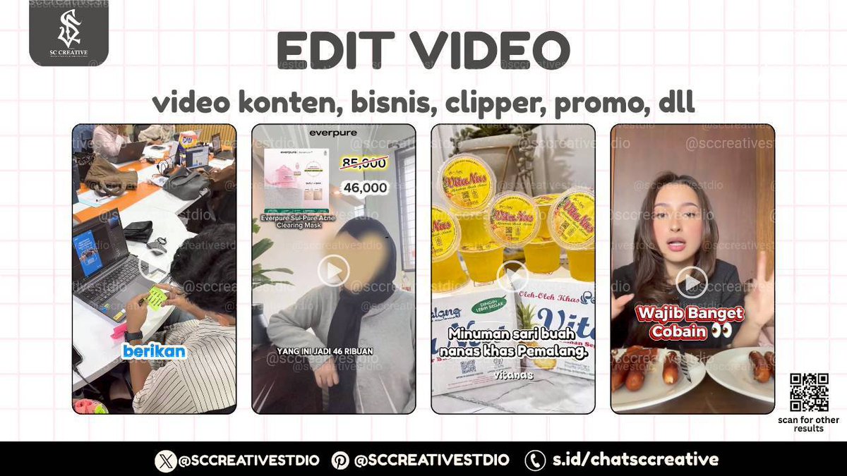 scrxfa's tweet photo. @hanniyamal all editan video bisaa ni kakak, ada banyak results juga yang bole ditanya tanya. dijamin inrush dan bisa revisi minor yaa, buat more infonya lesgoo ke wa store aku xixi @sccreativestdio 🙆🏻‍♀️ https://t.co/8kyFpxoydB