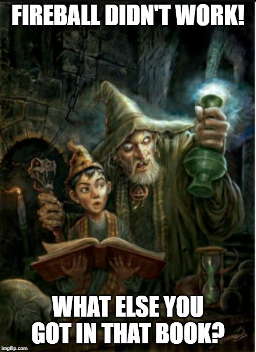 TheWolvenScribe's tweet photo. #WolvenScribe #FireballIsBest   #FireballDidntWork #WhatElseYaGot #Spellbook https://t.co/GLyH9IBfYL