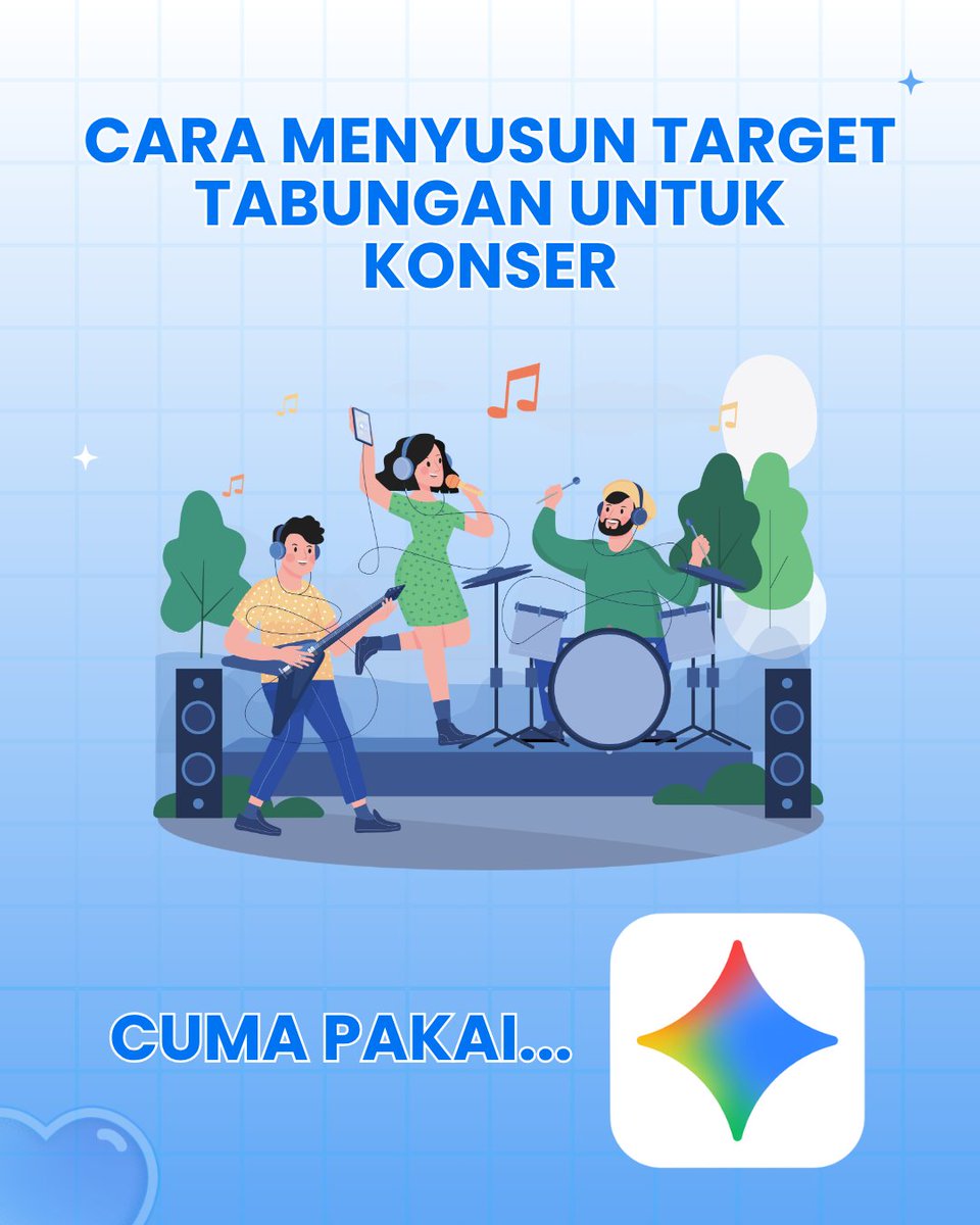 Vallms05's tweet photo. Punya target konser tapi bingung harus nabung berapa? Minta bantuan Gemini aja.

@googleindonesia 
#TeamGoogle #GoogleStudentAmbassador #GSA2026 #Gemini #GoogleAI https://t.co/4RFXAQ0l0v