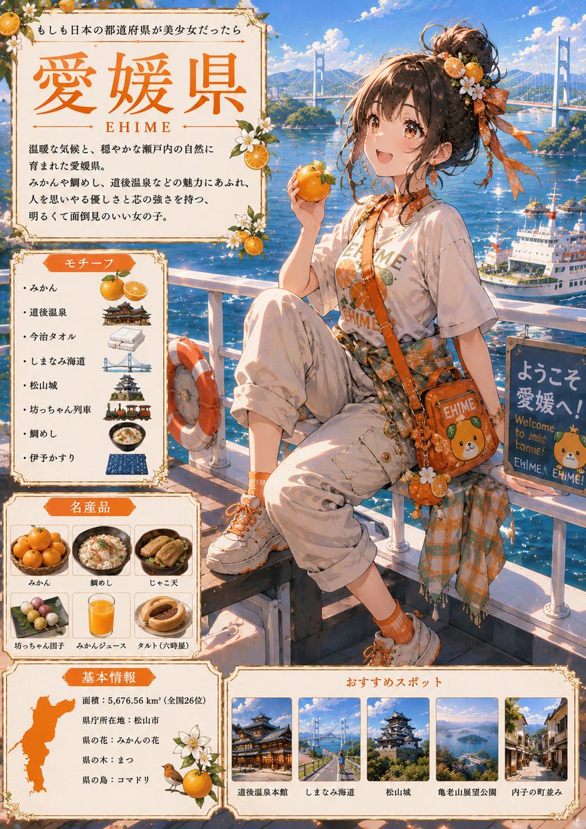 🍊もしも日本の都道府県が美少女だったら🍊 第15弾は【愛媛県