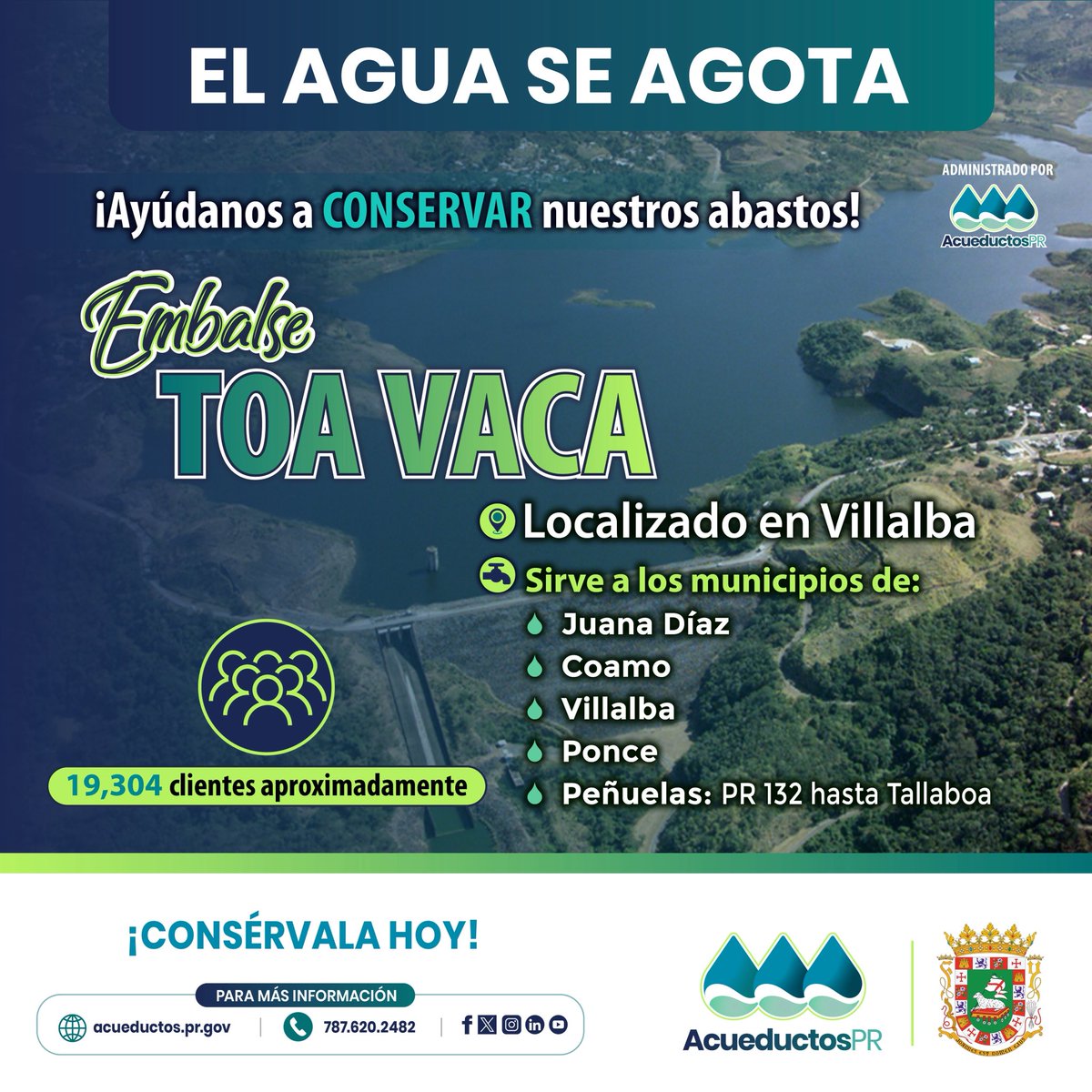 AcueductosPR's tweet photo. #ConoceTuEmbalse | 💧 Conoce los principales embalses, dónde están ubicados y los municipios que reciben agua de ellos.

Ante la sequía y la reducción en las precipitaciones, cada gota cuenta. Haz uso prudente del agua y ayúdanos a conservar nuestros abastos. https://t.co/Du0ZH6GrTB