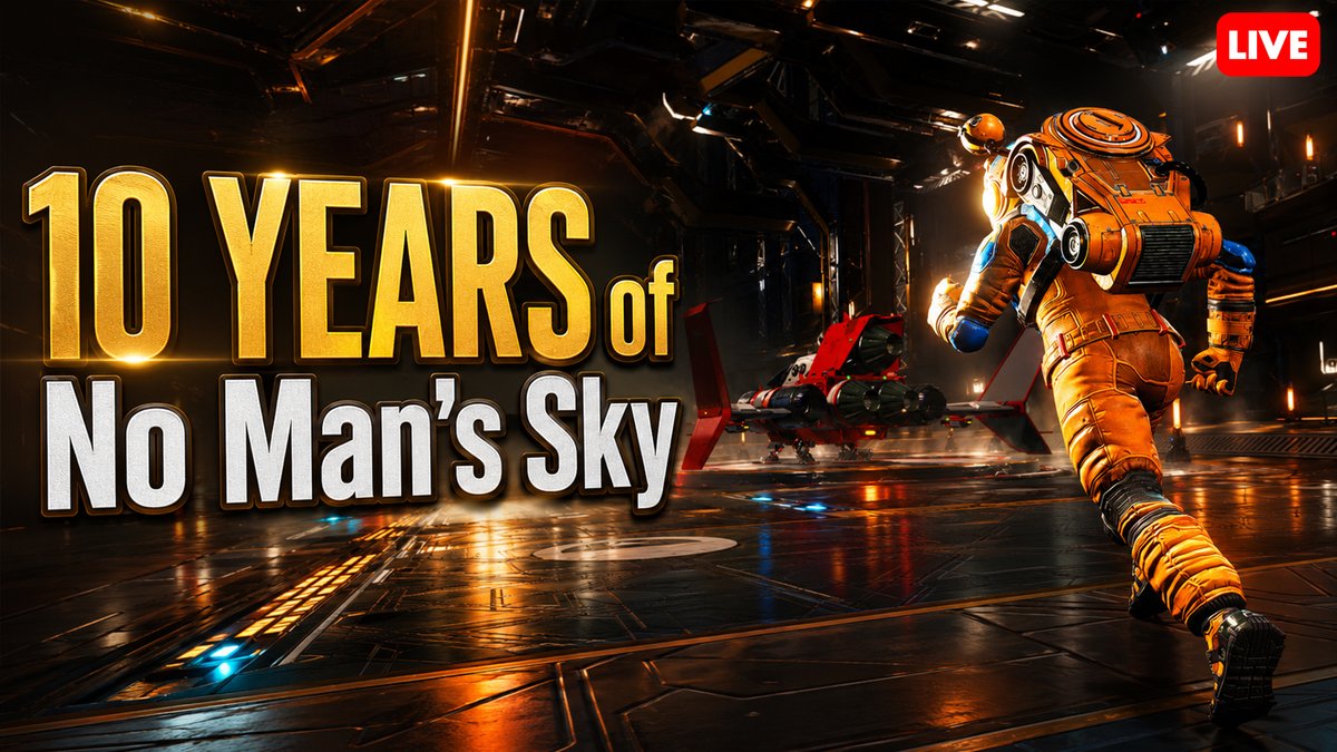 Beeblebum_GO's tweet photo. I’ll be live on YouTube & Twitch, starting things off by looking back, reminiscing and warming up for the big community celebration.

Then later, Jason, Xaine, Bob and I reunite to bring back The Amazing Race almost 5 years later!

All across the entire community, Travellers are logging in to see if we can beat the original player record from 2016.

Come celebrate 10 years of No Man’s Sky with us! ❤️

🔴 YouTube: https://t.co/D3XJ7YI6Z4
🟣 Twitch: https://t.co/kbkWG4z5yH

#NoMansSky #NMS10