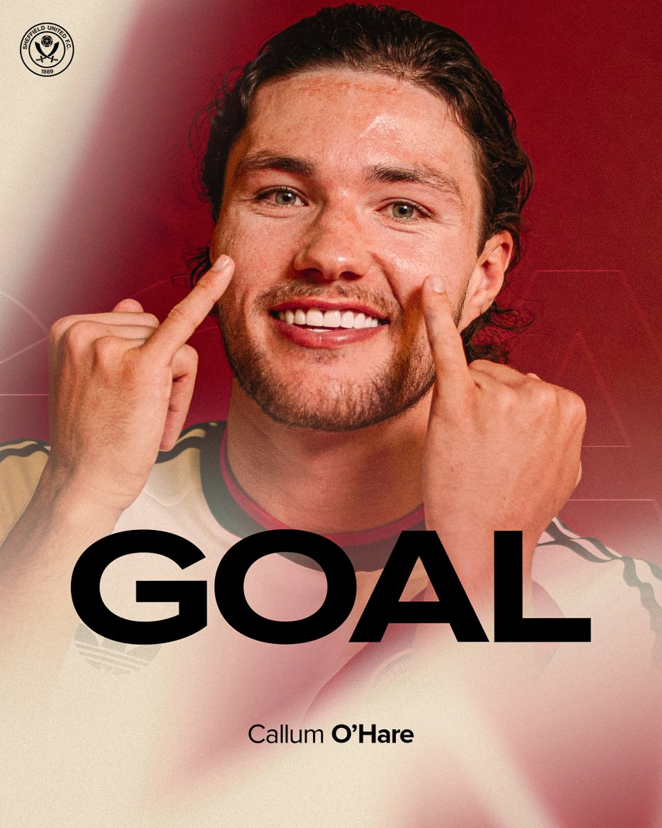 SheffieldUnited's tweet photo. O'HARE MAKES IT THREE 🔥 https://t.co/2SYMB8K2ui