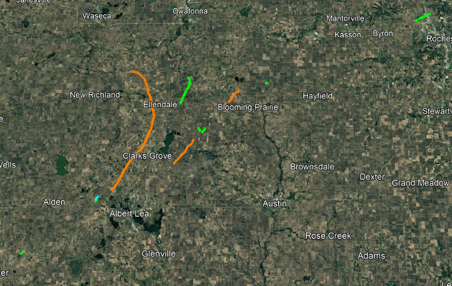 palmbreak's tweet photo. Following the foot notes of the Wadena, MN Tornadoes reanalysis by @NickKrasz_Wx, I've have just finished another re-survey of the June 17th, 2010; specifically on the tornadoes from the Albert Lea cell.

More details belows⬇️: https://t.co/HBYtU6StOL