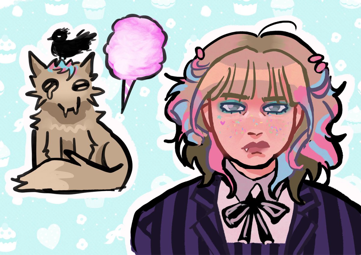 Tinyglitterbomb's tweet photo. Some art i made recently!!! ෆ╹ .̮ ╹ෆ  willbur/reddoons drawing is for my deerest twin #enidsinclair  #willbur #reddoons https://t.co/HjkEqkAmOw