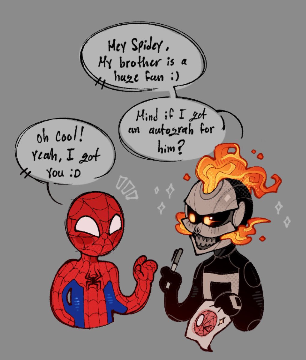 DuckieGrumpy's tweet photo. What a nice guy…
FRIENDLY, if you will…
#spiderman #robbiereyes #ghostrider https://t.co/bcs2oJJEAl